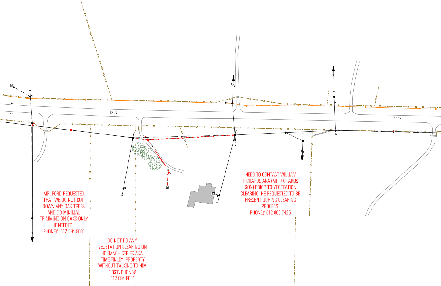 AutoCAD construction drawing detail for overhead utility work