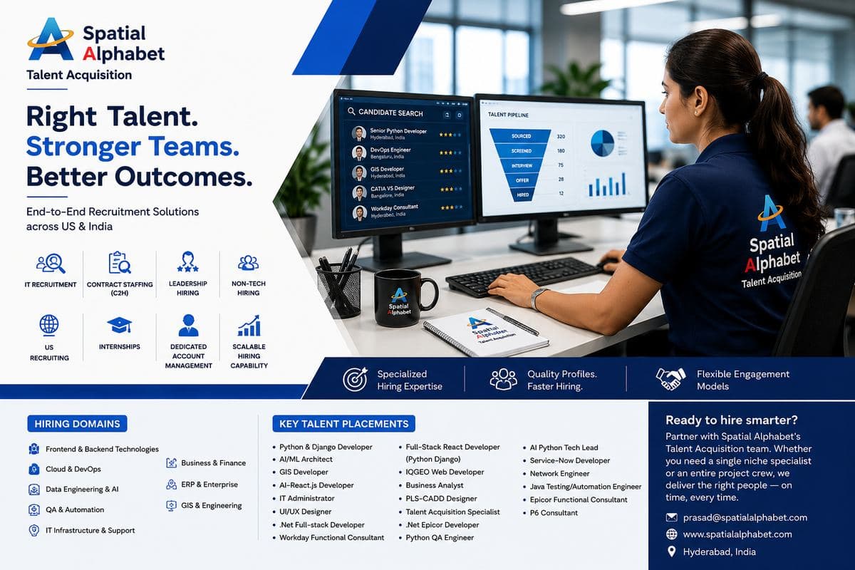 Spatial Alphabet Talent Acquisition — end-to-end recruitment across the US and India